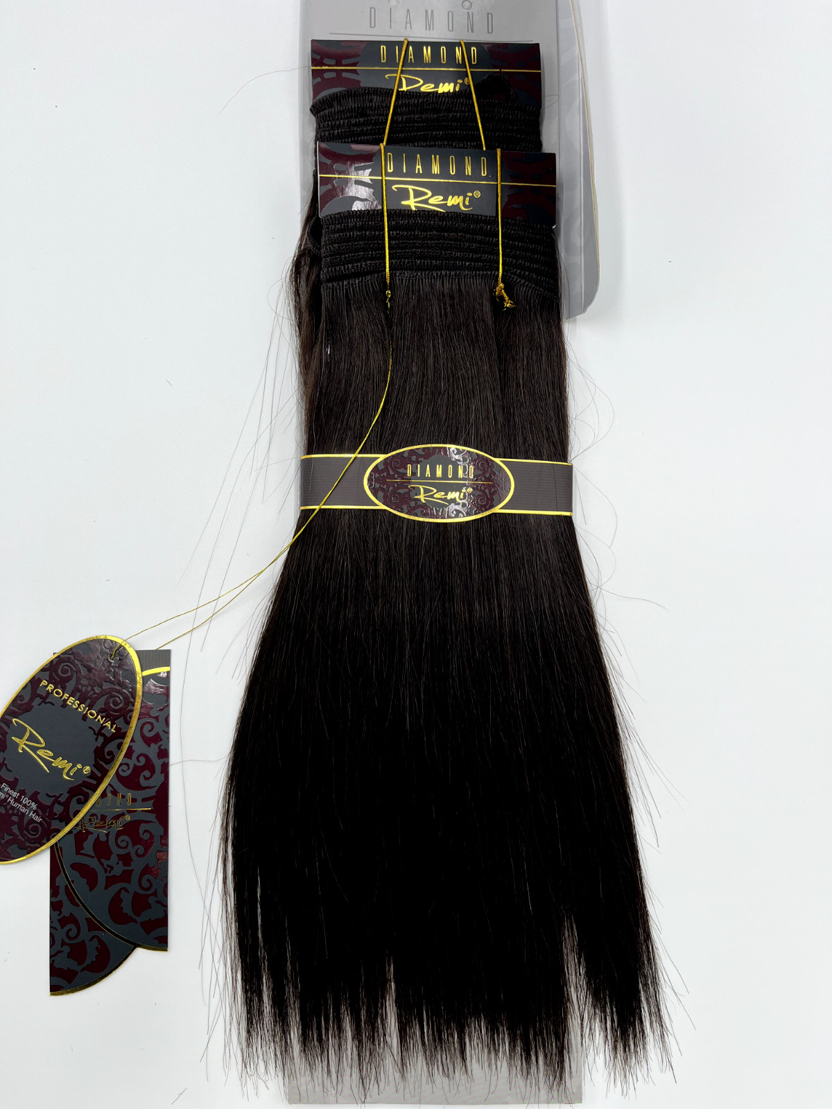 CLOSEOUT DIAMOND REMI 100% Human Weave Hair NATURAL YAKI 14″ #2-Dark Brown