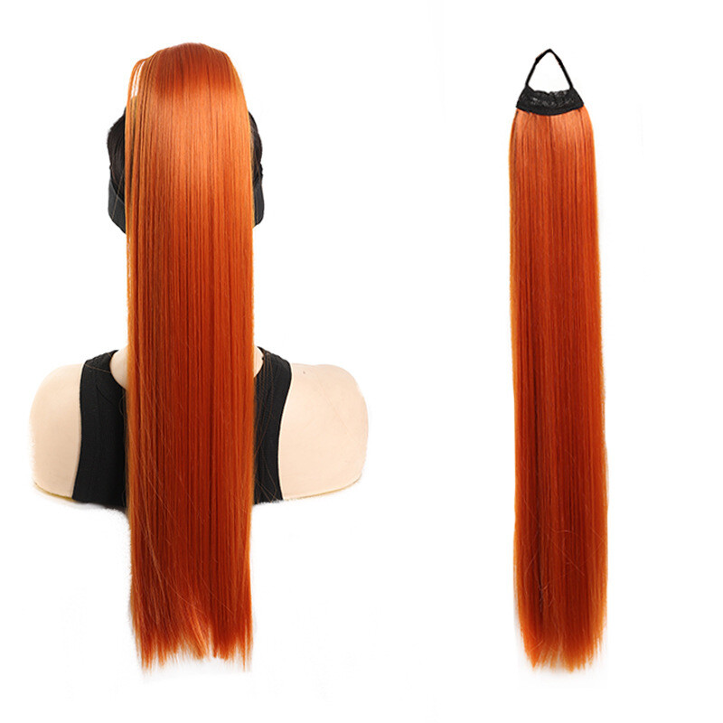 Synthetic Straight Ponytail with Hair Tie Wrap Around Hair Extension for Women
