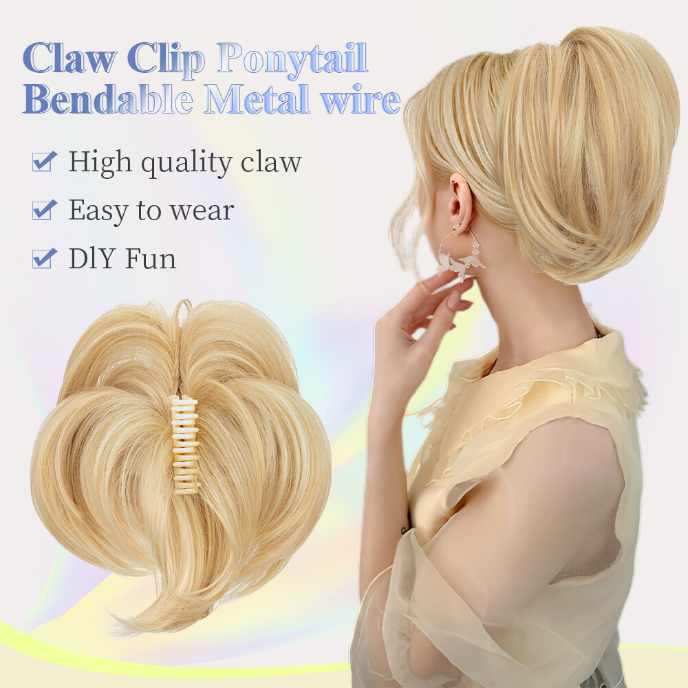 Women Clip In Ponytail Claw On Pony Tail Hair Extension Hair Piece Metal Wire US