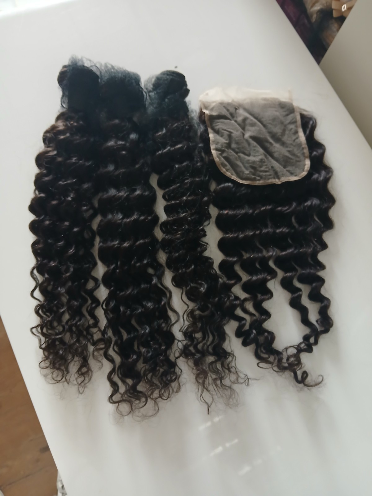 12A CAMBODIAN VIRGIN HUMAN HAIR 22+24+26&22INCH 6X6 WIDER CLOSURE DEEP WAVE 380g