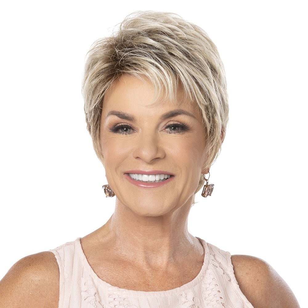 Toni Brattin Wig – Light Blonde Short Textured Waves COLOR IN PHOTOS