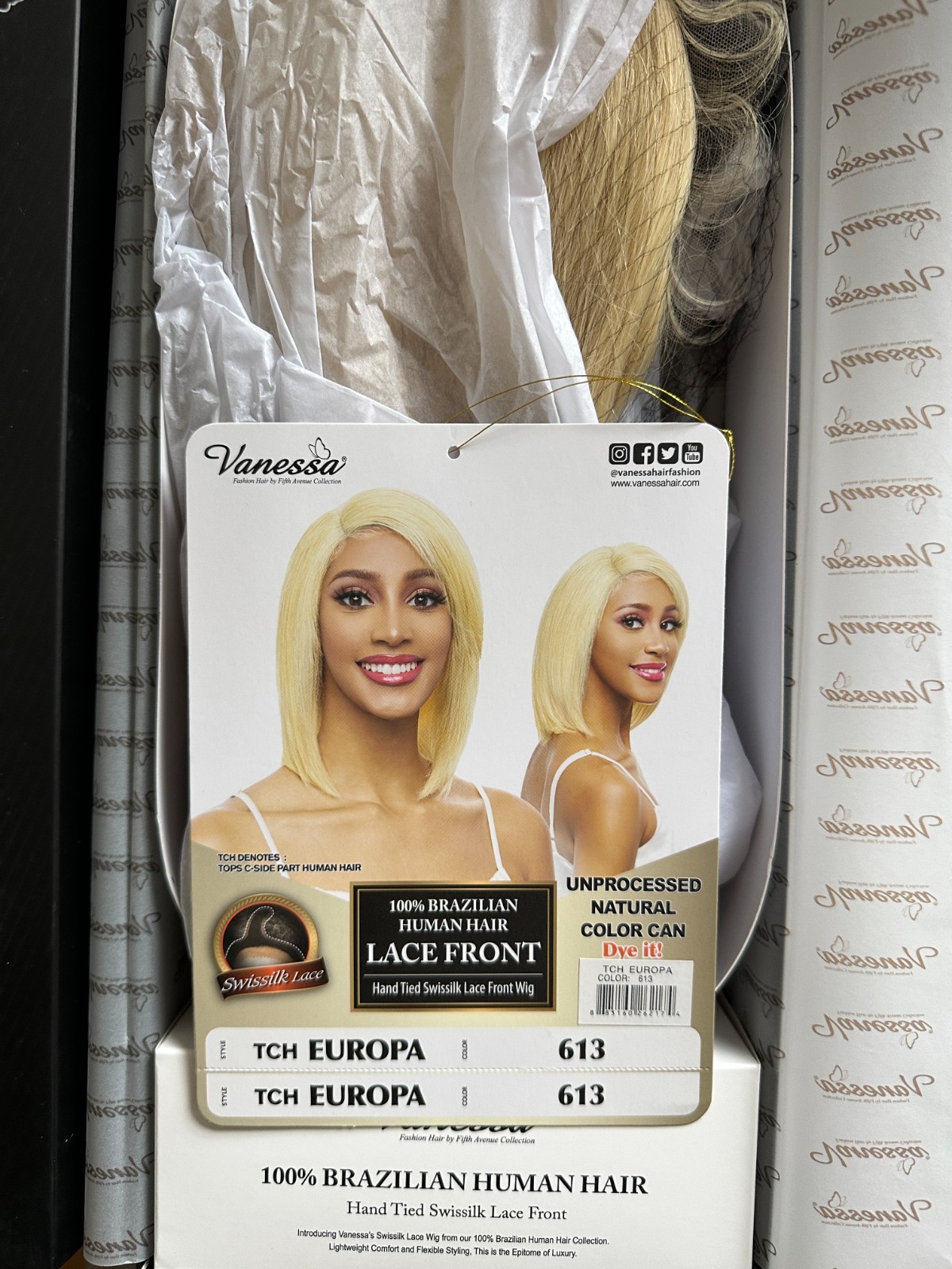 Vanessa 100% Brazilian Human Hair Lace Front Wig – TCH Europa – 613