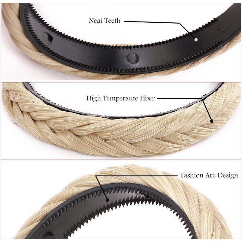 Lady Girls Braided Braiding Hair Bands Hairband Headbands for Women As Human US