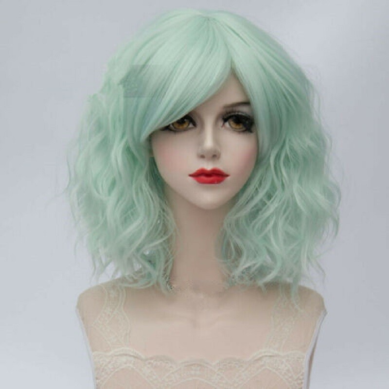 Synthetic Halloween 35cm Short Ombre Fancy Curly Cosplay Stylish Party Wig