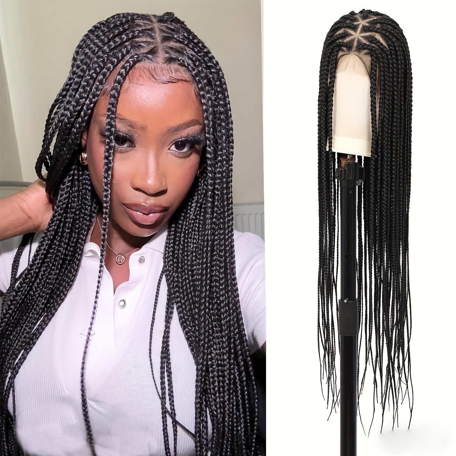 Full Lace Braided Wig for Women Natural Look,Versatile for All Skin Tones