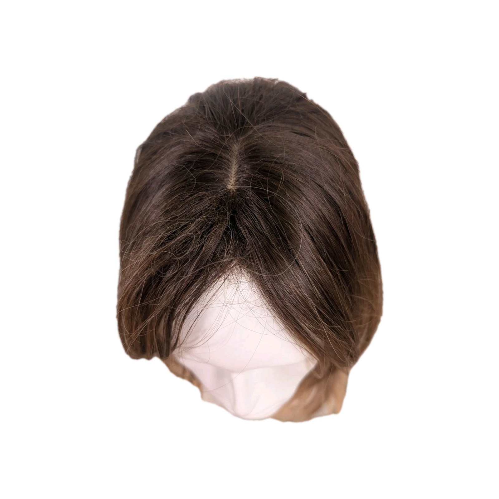 Medium Length Blonde Brown Ombre Straight Layered Synthetic Hair Wig W/Hint Red