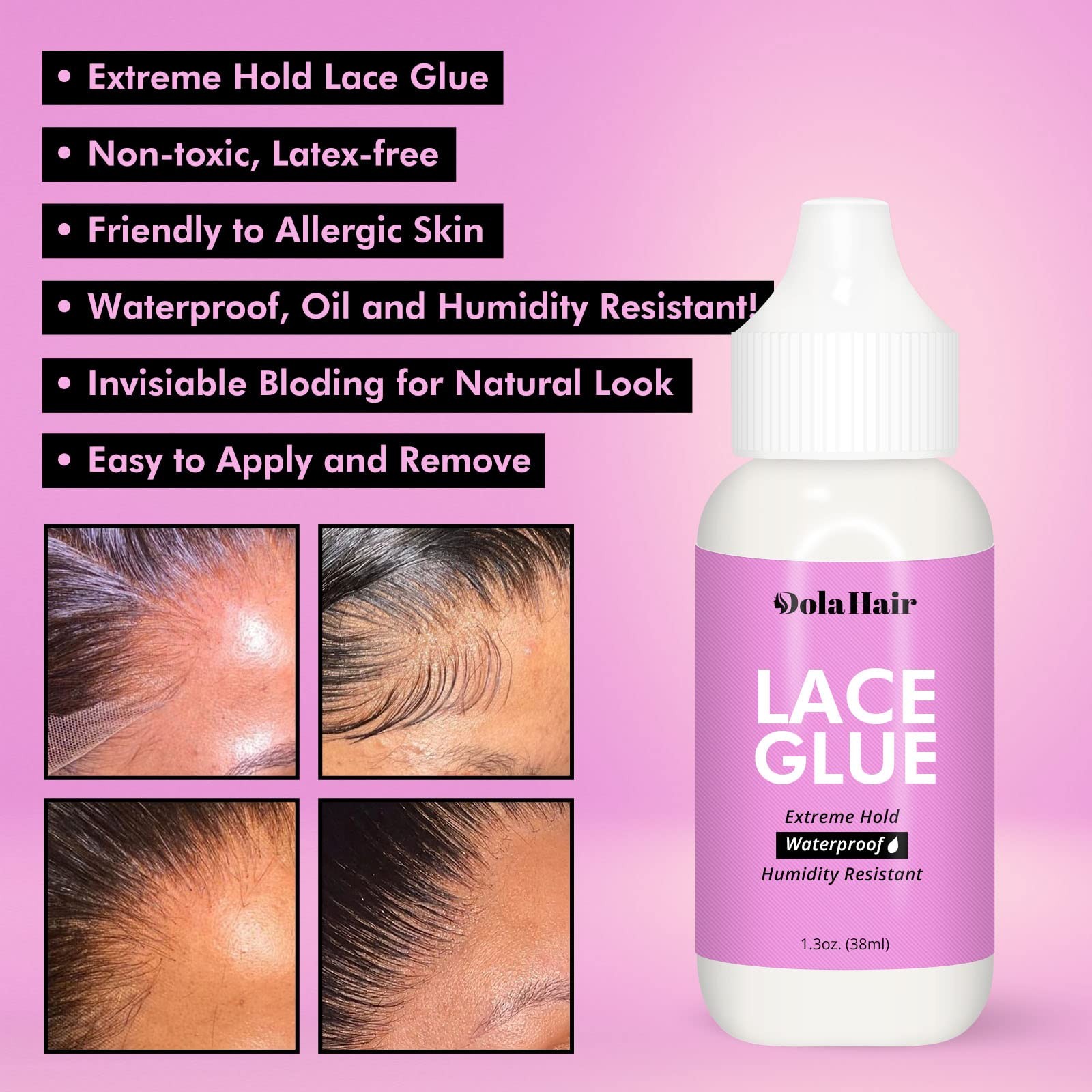 Dolahair Lace Wig Glue Kit – Waterproof Lace Front Glue for Wigs & Hair