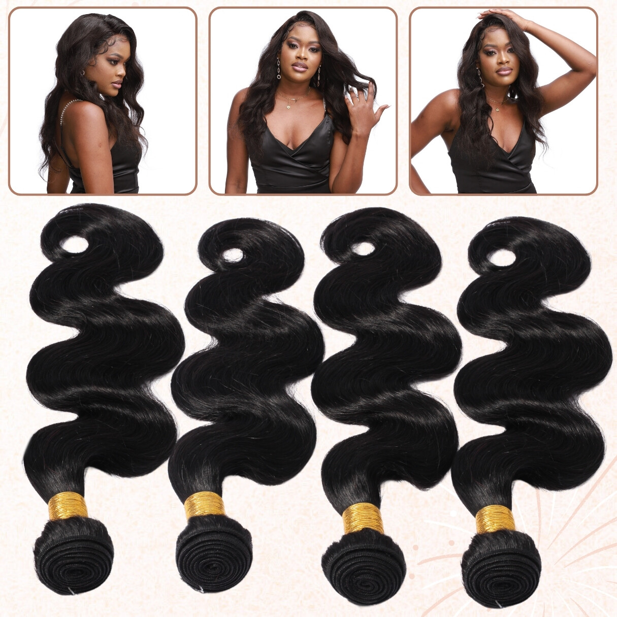 THICK Hair Bundles Weave Weft Peruvian/Indian Virgin Human Hair Extensions 400G