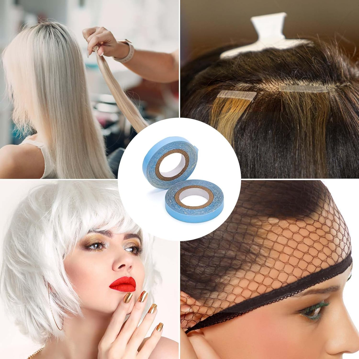 2 Rolls Hair Extension Tape, 9.84 Feet Hair Wig Tape Double Sided Adhesive Tape