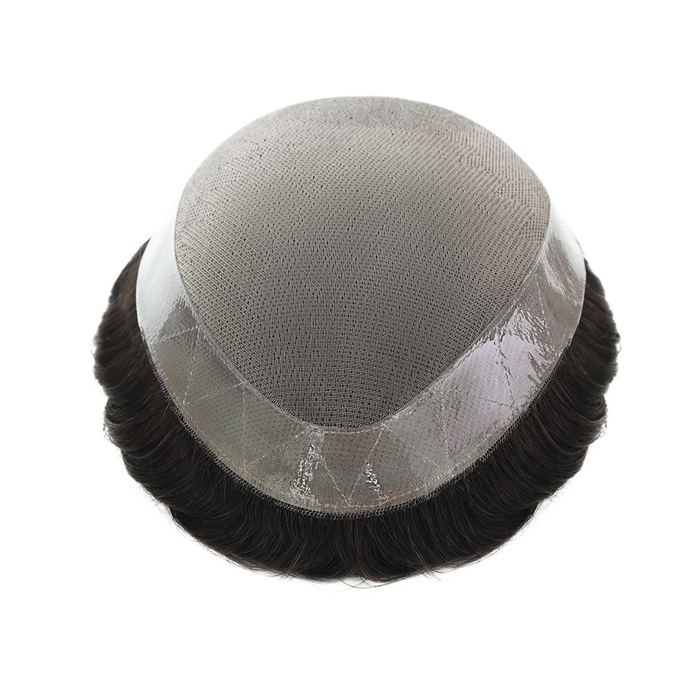 Mens Toupee Human Hair Replacement System Fine Mono Hair Pieces Express Delivery