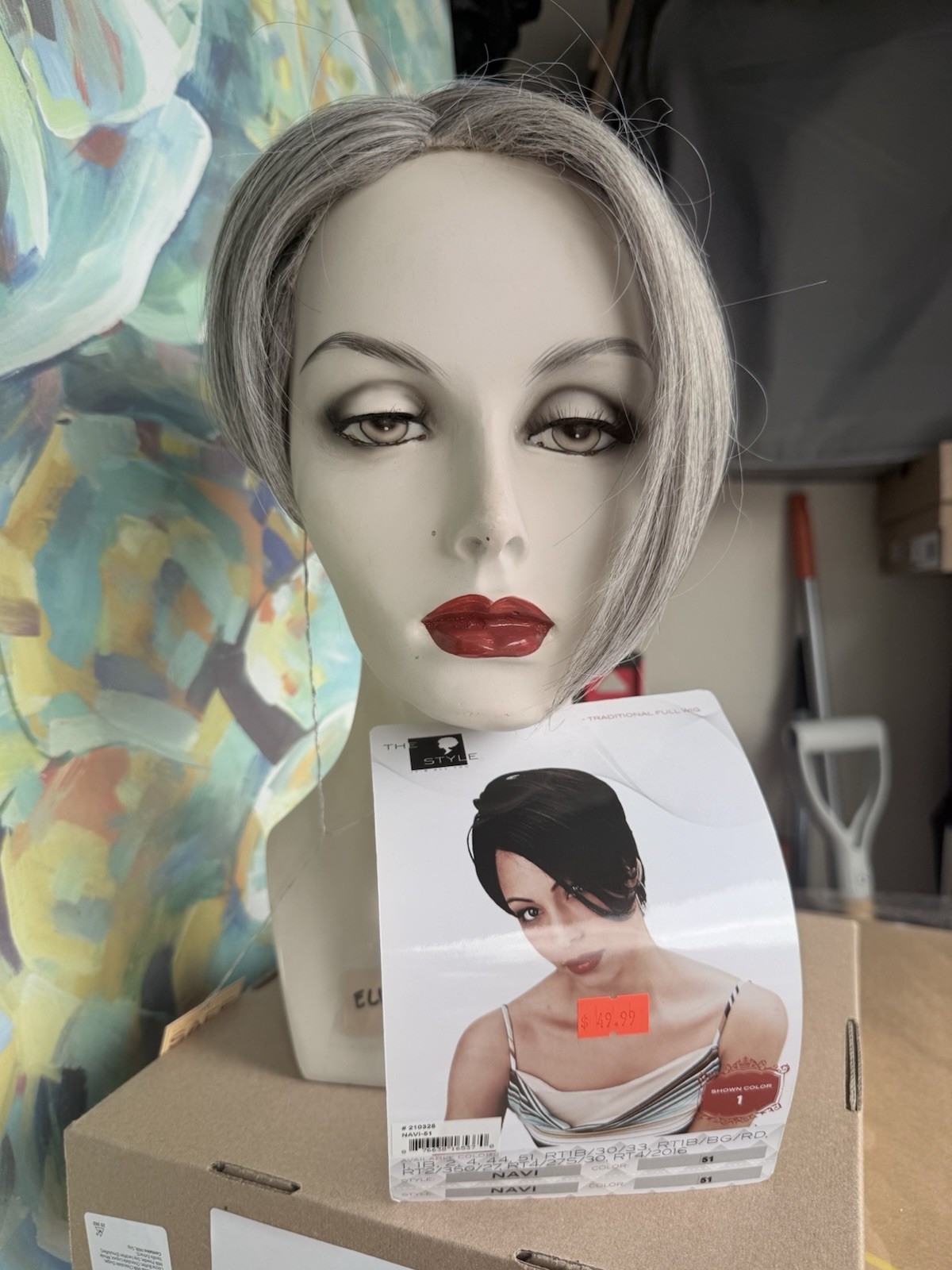 Style Navi Wig Color 51 Silver Grey Short Pixie Cut Asymmetrical Fringe