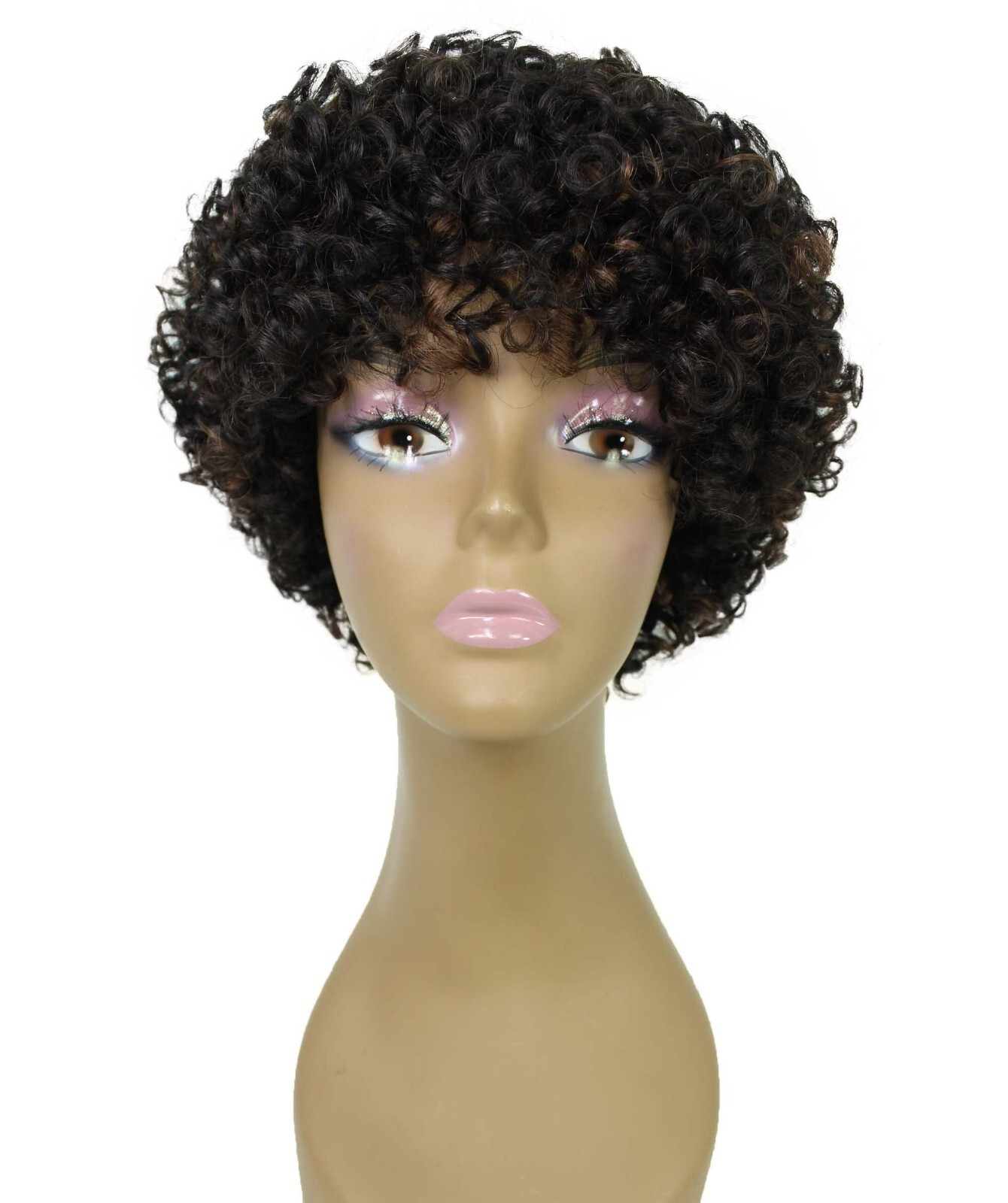 LUXLUXE Trisha Curly Pixie 9.5 in Long Full Wig No Lace Wig, BFH-0003