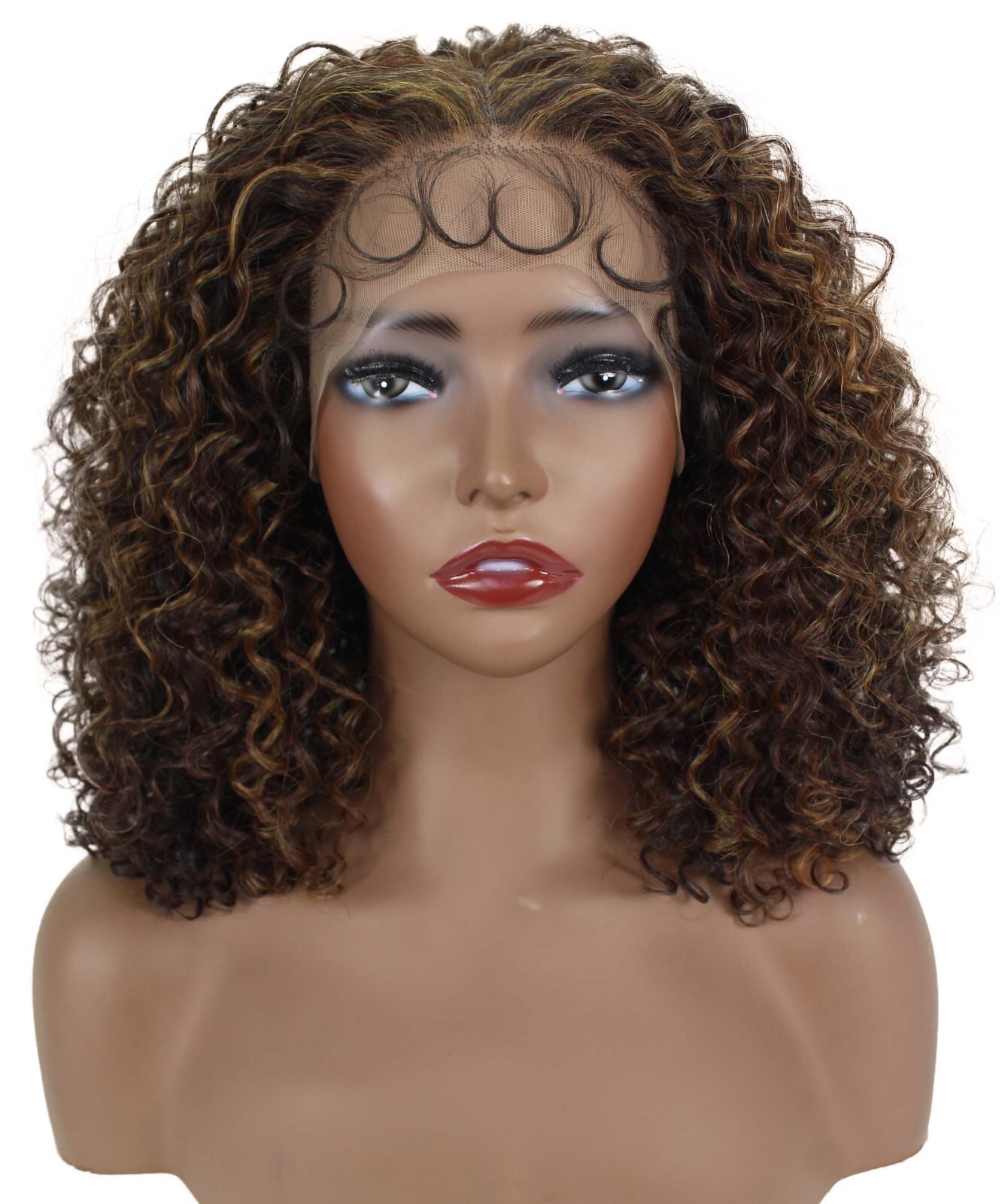LUXLUXE Cara 4X4” Mid-part HD Lace Front Medium Length Curly Natural Loo BL-0154