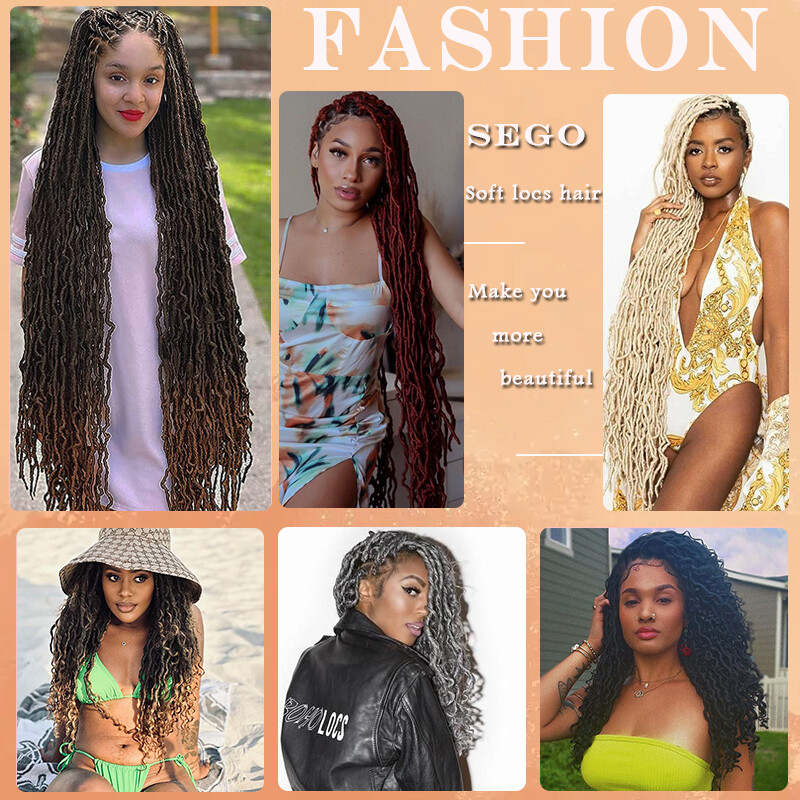 Soft Faux Locs 16-36″ 120 Strands Super Long Goddess Locs Crochet Hair Natural