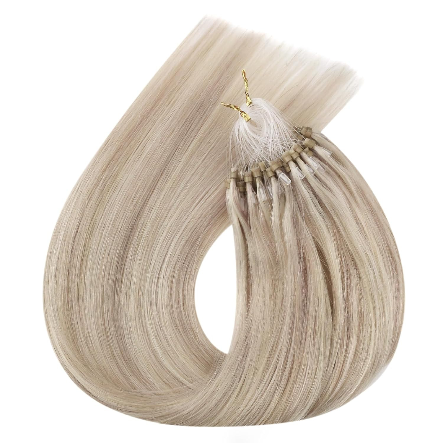 Microlink Hair Extensions Highlight Micro Bead Hair Extensions Light Blonde with