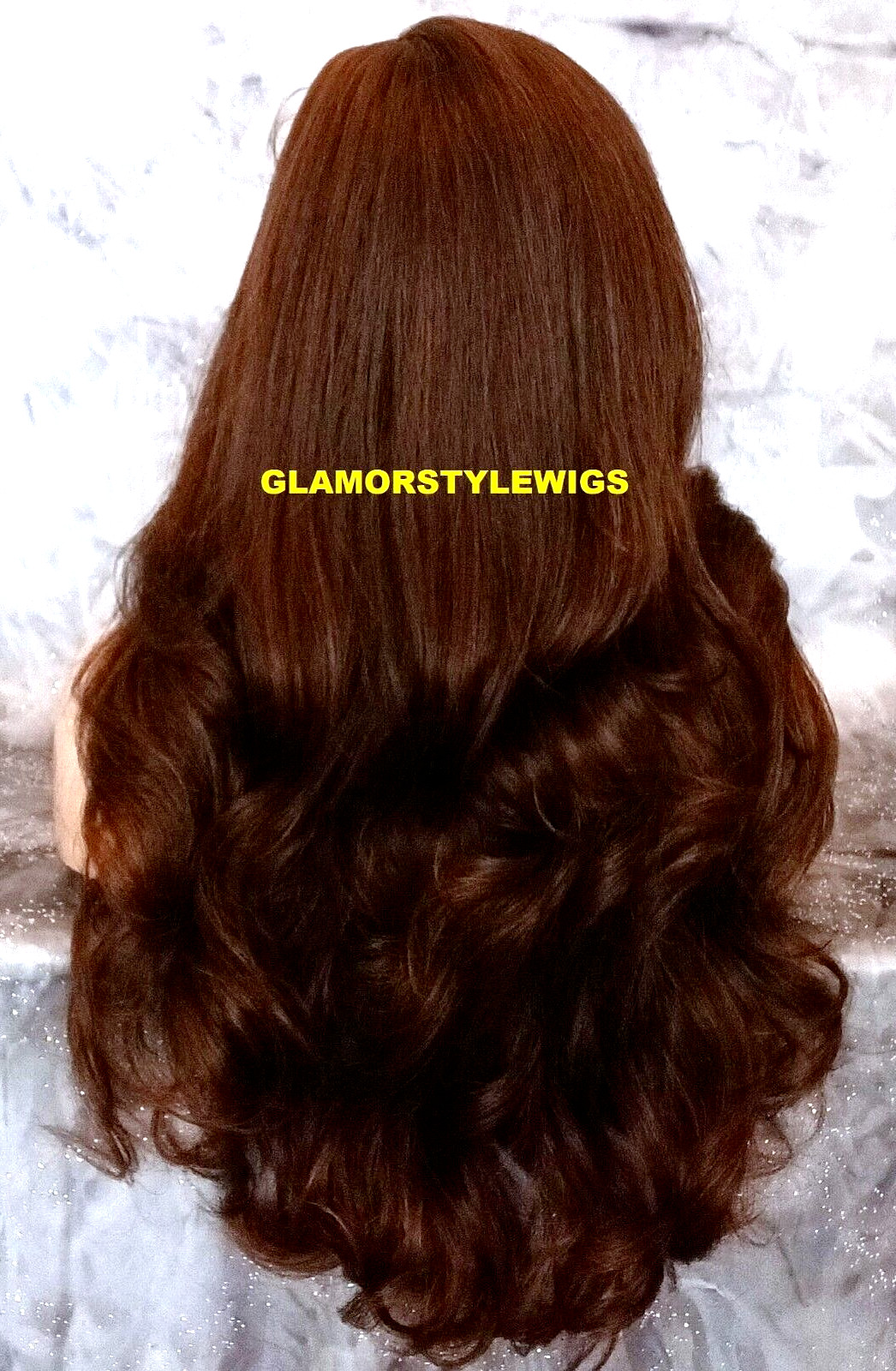 LACE FRONT FULL WIG LONG WAVY LAYERED SIDE PART BROWN AUBURN MIX HEAT OK 4.27.30