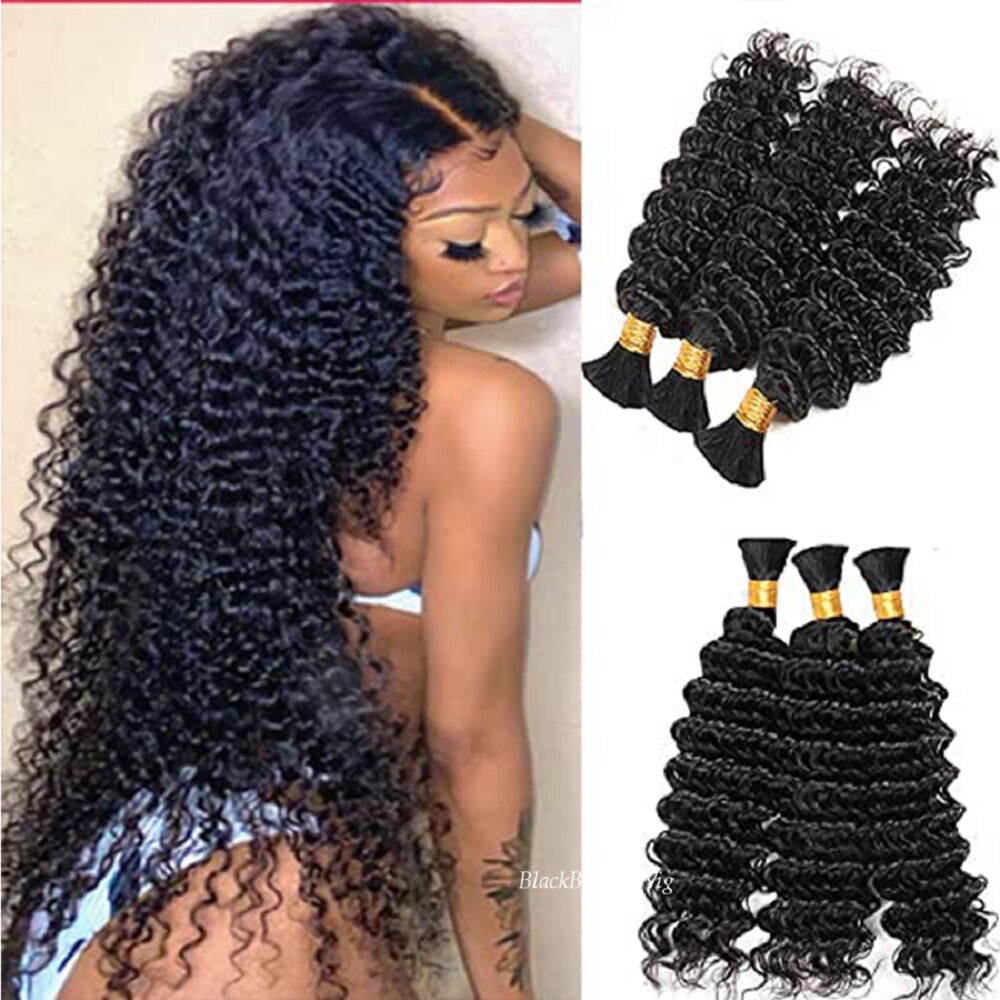 Deep Curly Human Hair Bulk for Braiding Remy Bulk Hair No Weft 1Piece/Order