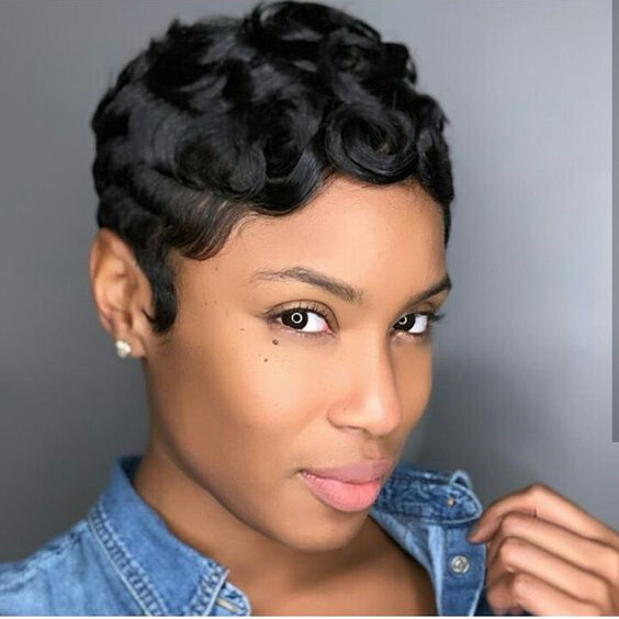 Human Hair Wigs Pixie Wigs Pixie Cut Short Wave Wigs for Women