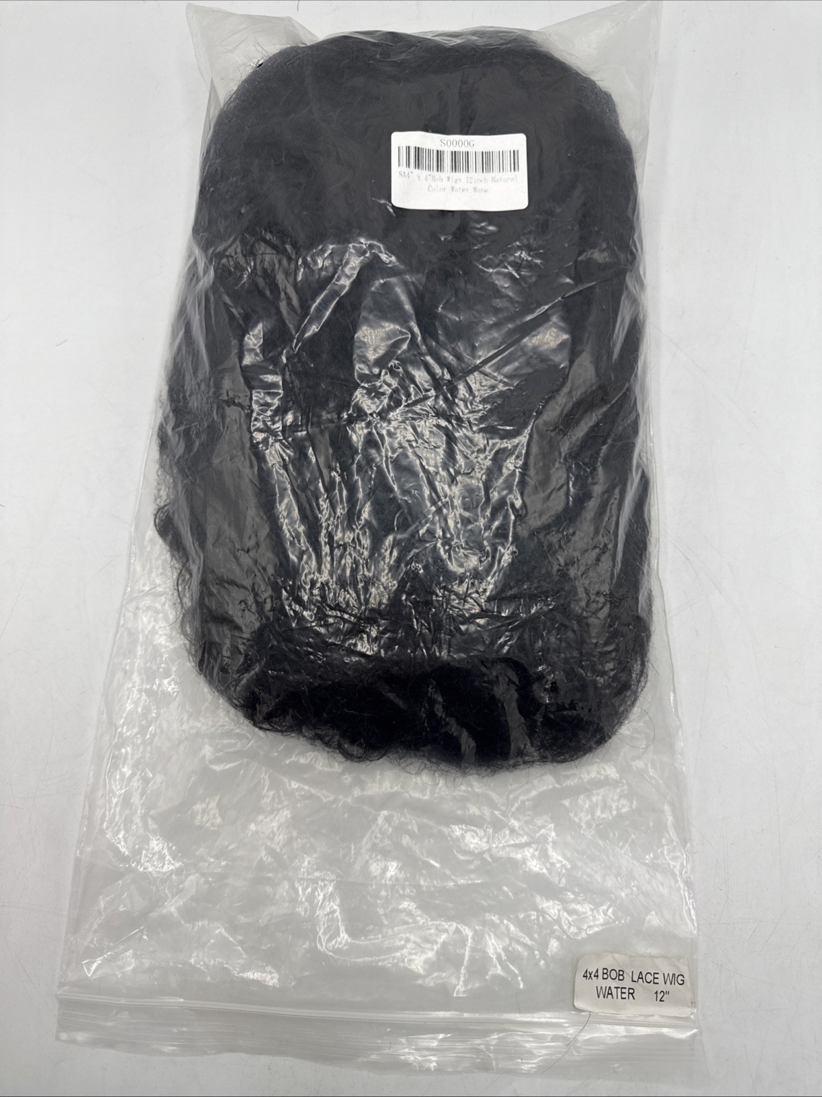 Curly 12” Bob Wig Lace Front 4×4 Natural Color Water Wave New! Black Brown