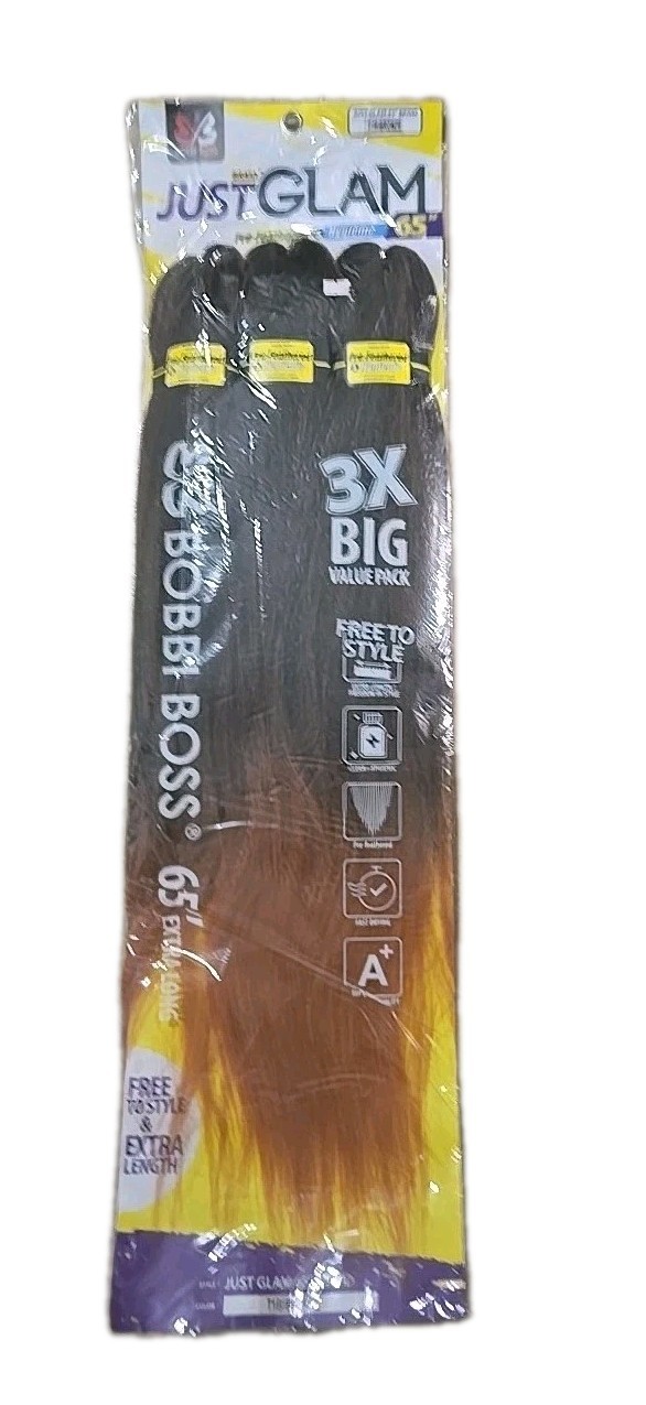 BOBBI BOSS JUST GLAM 65″ BRAIDING HAIR SUPER LONG BRAID T 1B BRONZE NEW 3PACK
