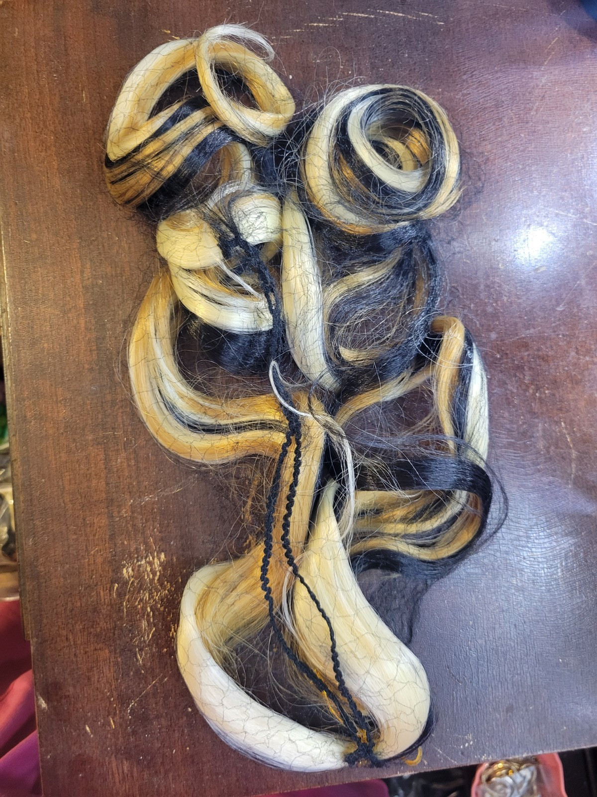 Synthetic Curly Hair Extension Weft Sew-In Weaving Black/Blonde 21-30 in