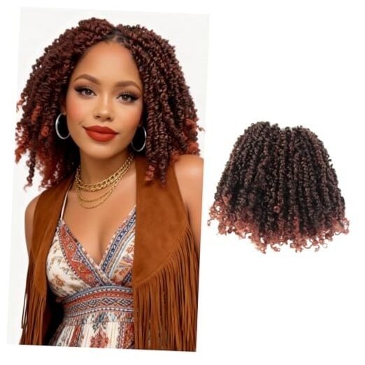Yanky Twist Crochet Hair 8 Inch 10 8 Inch (Pack of 10) T350(Ombre Ginger Red)
