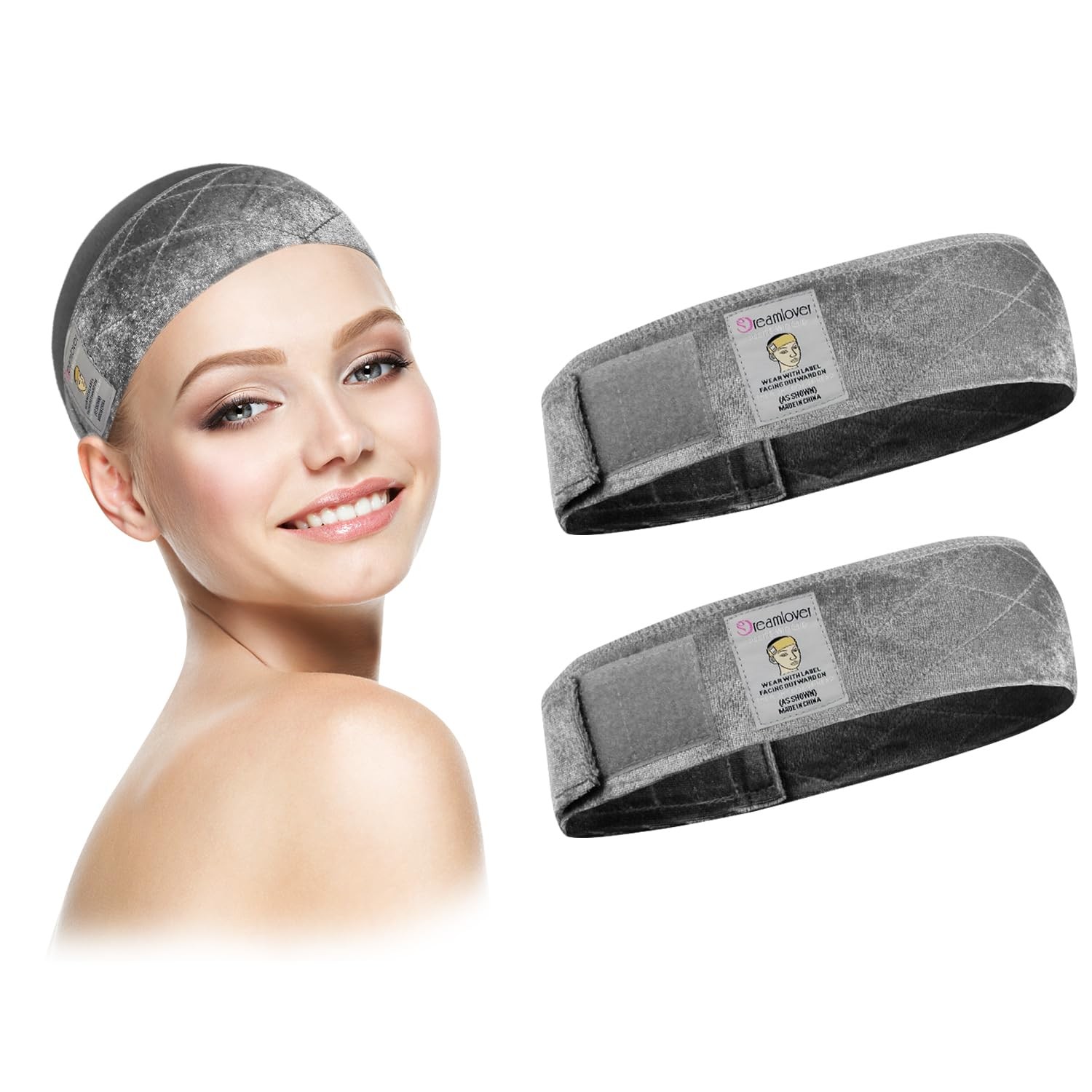 Wig Grip Bands for Keeping Wigs in Place, Wig Grip Headband, Grey, 2 Pieces
