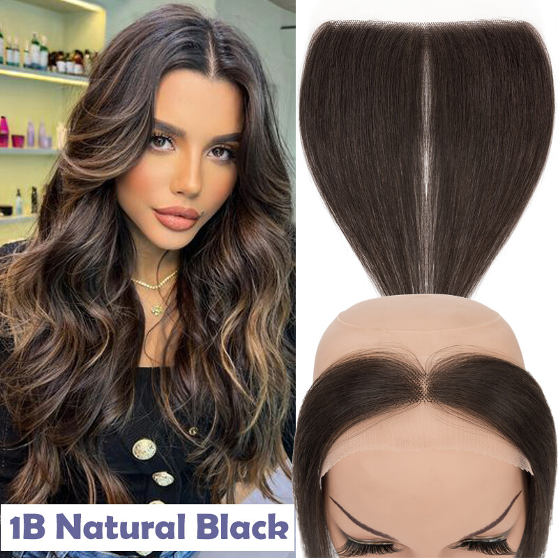Free Part Women Topper 100 REMY Human Hair Toupee Forehead Hairline Lace Base