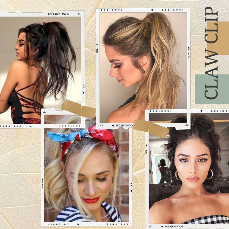 Hair Extensions Ponytail Clip In Natural Claw On Bendable Pony Tail Hair Pieces