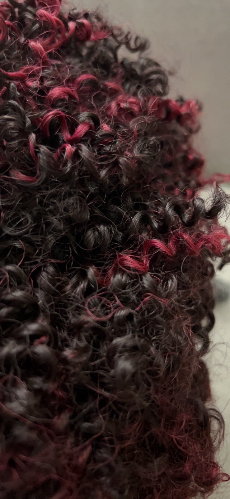 Fluffy Burgundy Curly Wig Highlight Afro Curls Wigs Human Hair