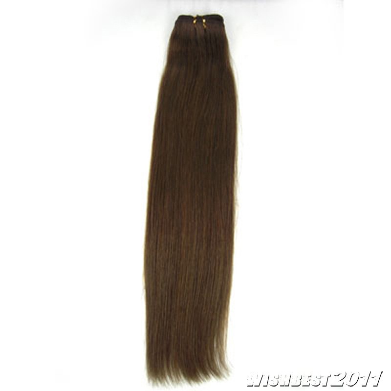 Sew in Weft Human Hair Extensions Double Weft Weave Remy HairChocolate Brown28in