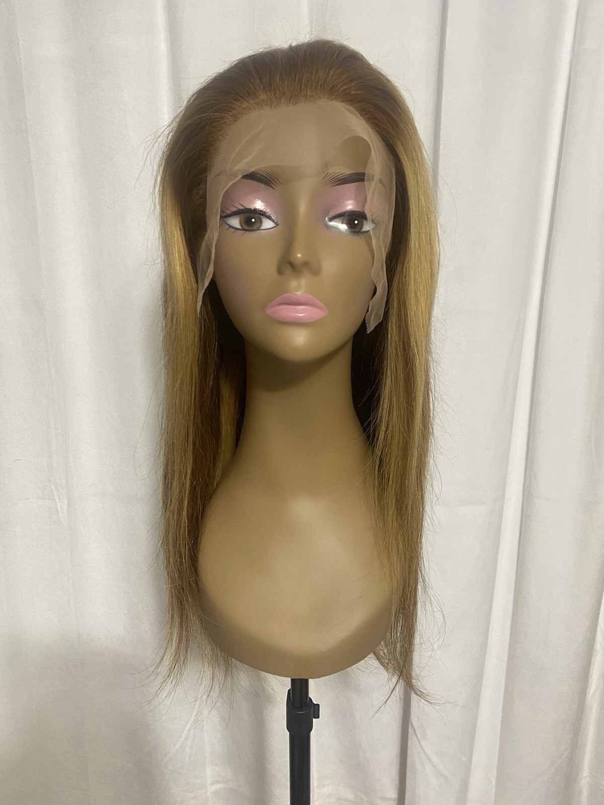 24 Inch 4/27 Ombre Honey Blonde Highlight 13×4 HD Lace Front Wig Human Hair M/L