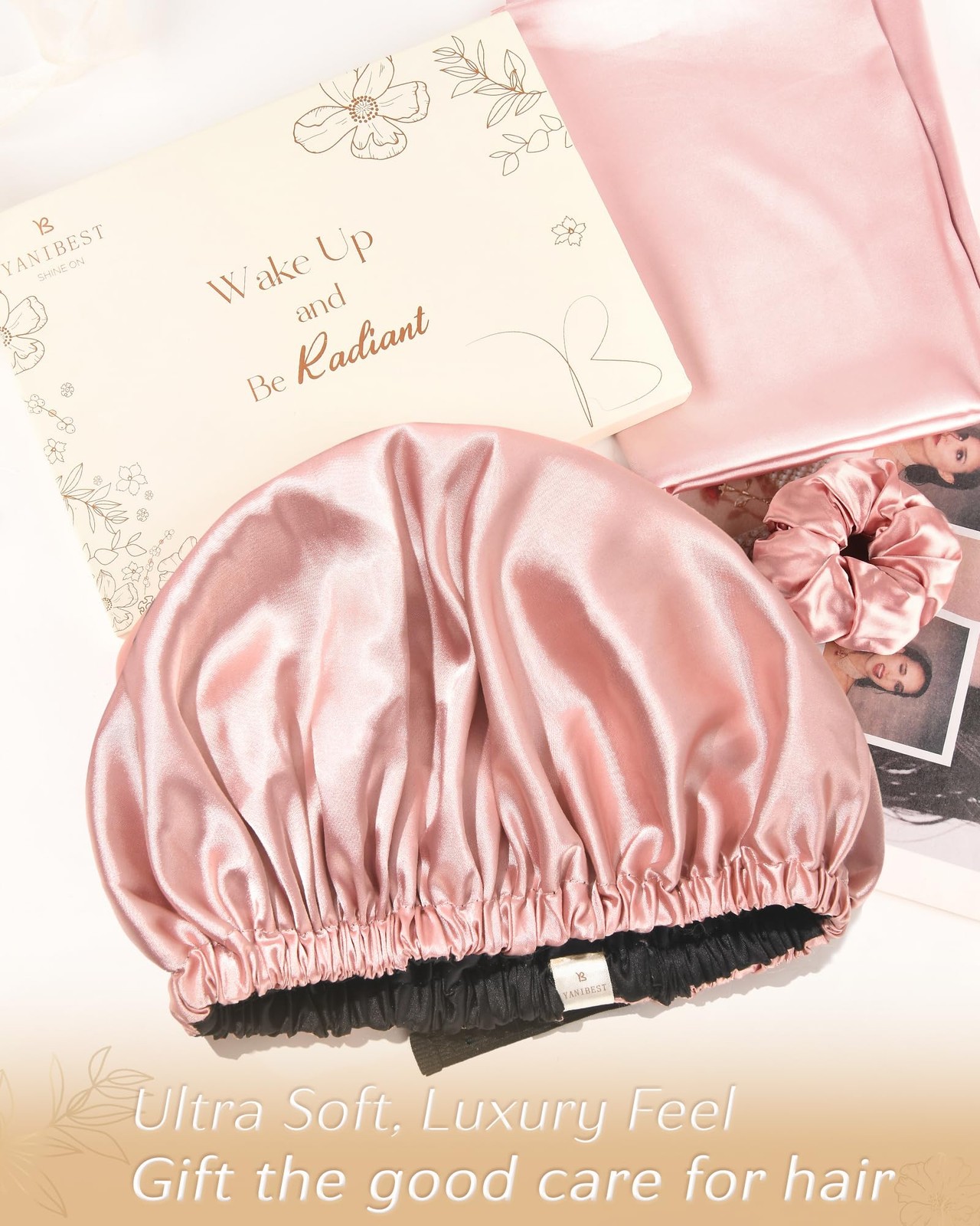 YANIBEST Adjustable Satin Bonnet Double Layer Hair Bonnet for Sleeping Bonnet…