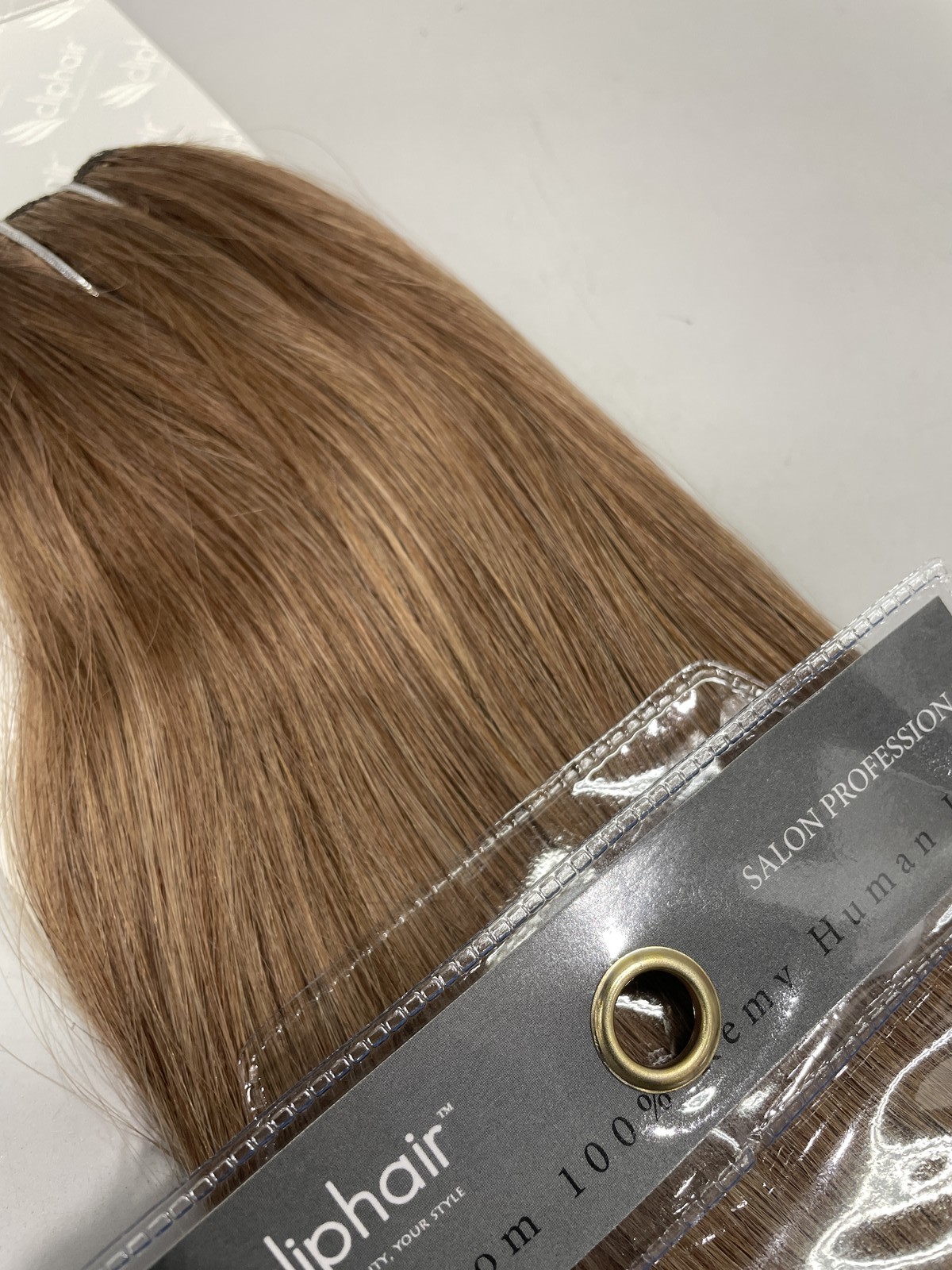 Clip Hair Quad Weft Clip-In One Piece Remy Human Hair Extensions, 16″ Color 8#