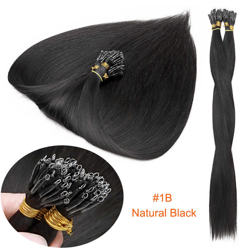 Thick Nano Ring REMY HUMAN Hair Extensions Micro Loop Beads Tip Balayage Ombre