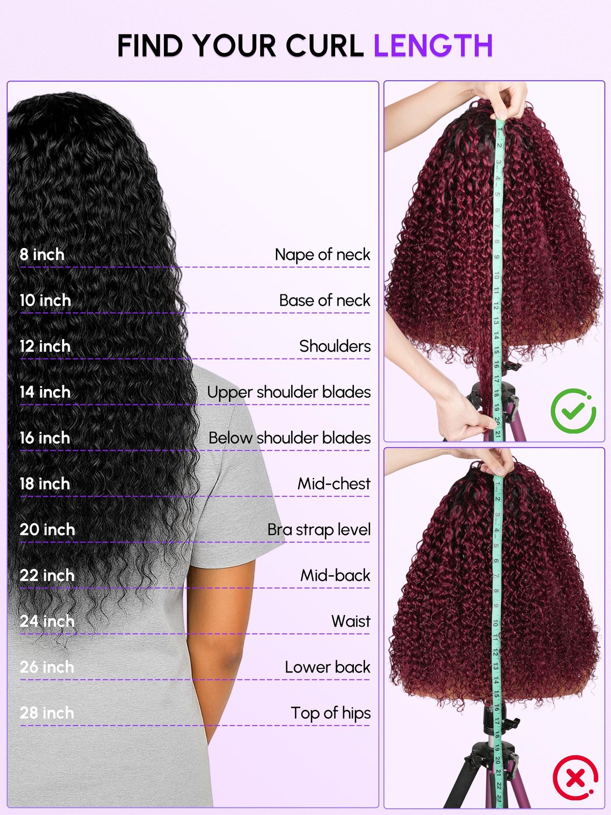 Shangyinfa Shangyin T1B/99J Half Wig Human Hair Water Wave Flip Over Half Wig
