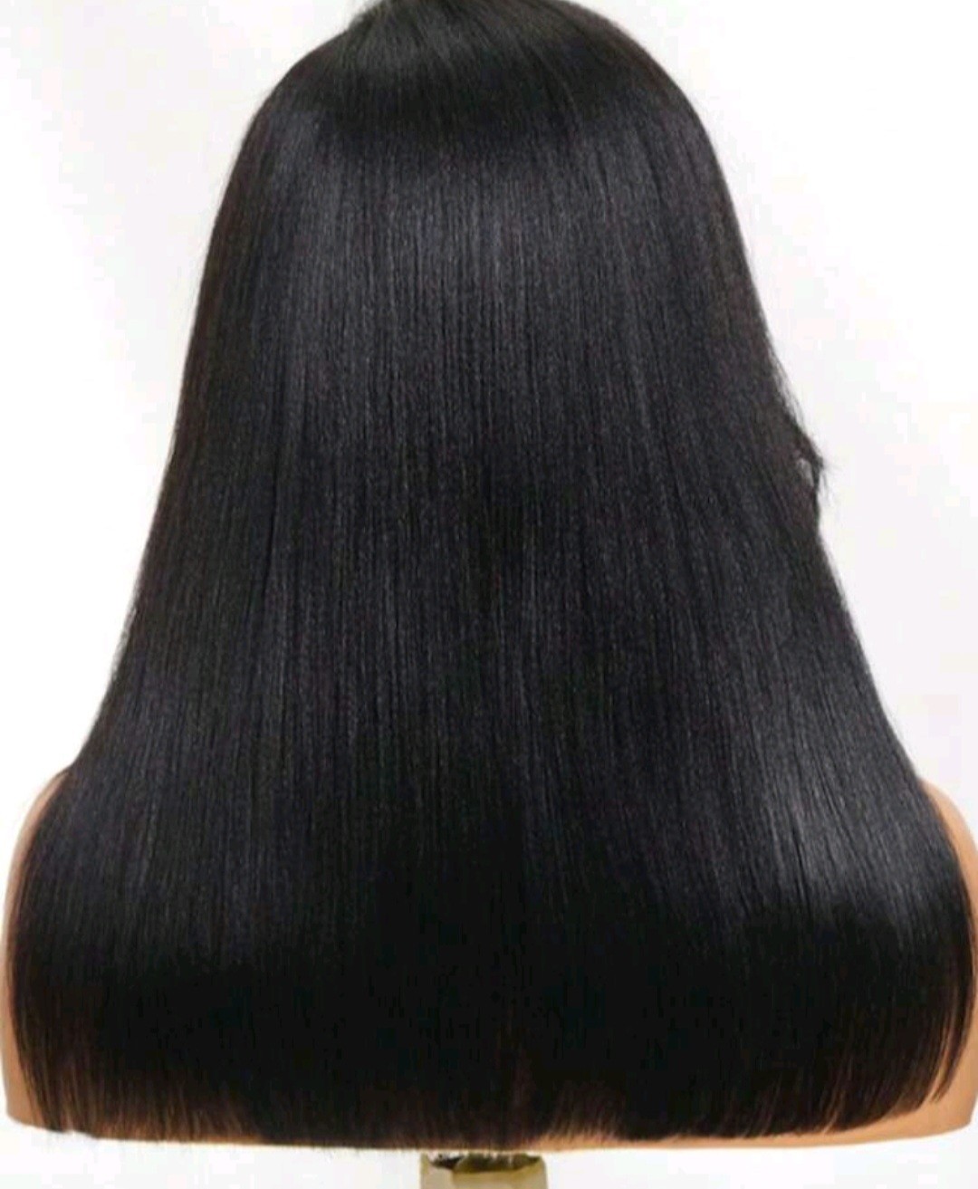 7×5 Lace Yaki Straight Invisi Drawstring Wig With Side Bangs Pre Plucked Pre Cut