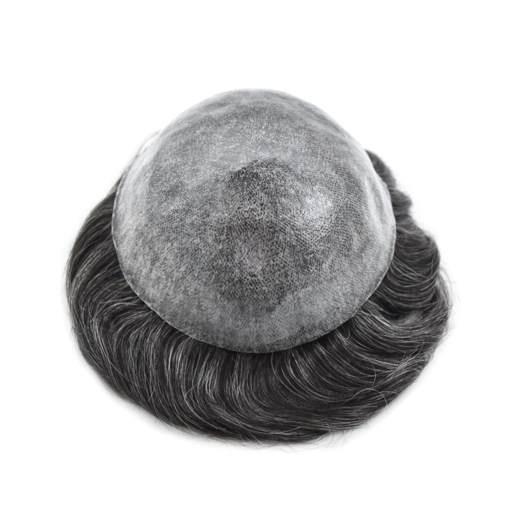 Mens Toupee Hairpiece Full Poly Skin Hair System Replacement Injected PU Men Wig