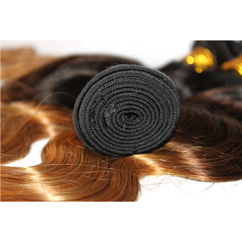 Ombre Body Wave Black Brown Blonde 1B/4/27 Sew In 100 Human Hair Weave 1 Bundle