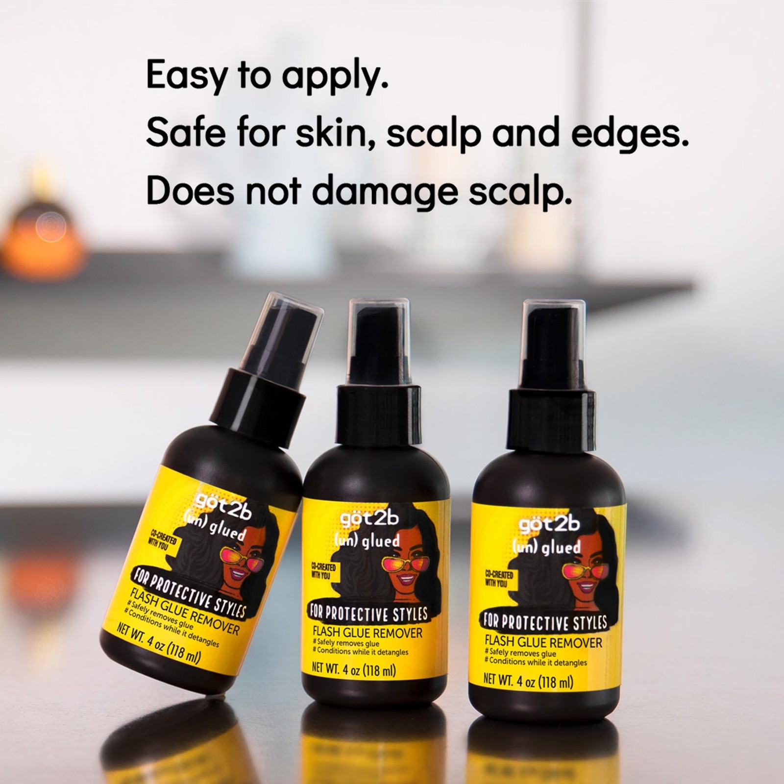 got2b (un)glued Flash Glue Remover, 4 Fl Oz, Wig Glue and Tape In Extension