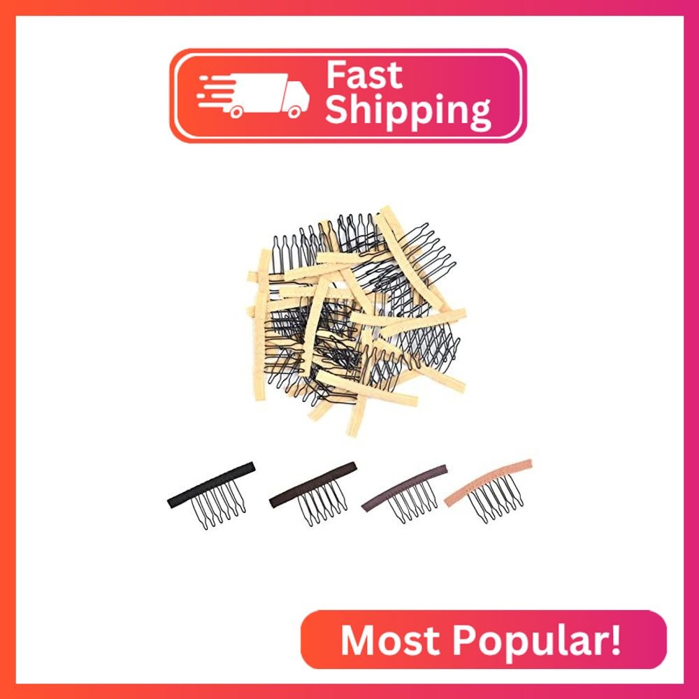 YTBYT 24 Pcs Wig Combs to Secure Wigs 6-Teeth Wig Cap Clips Hair Accessories Too