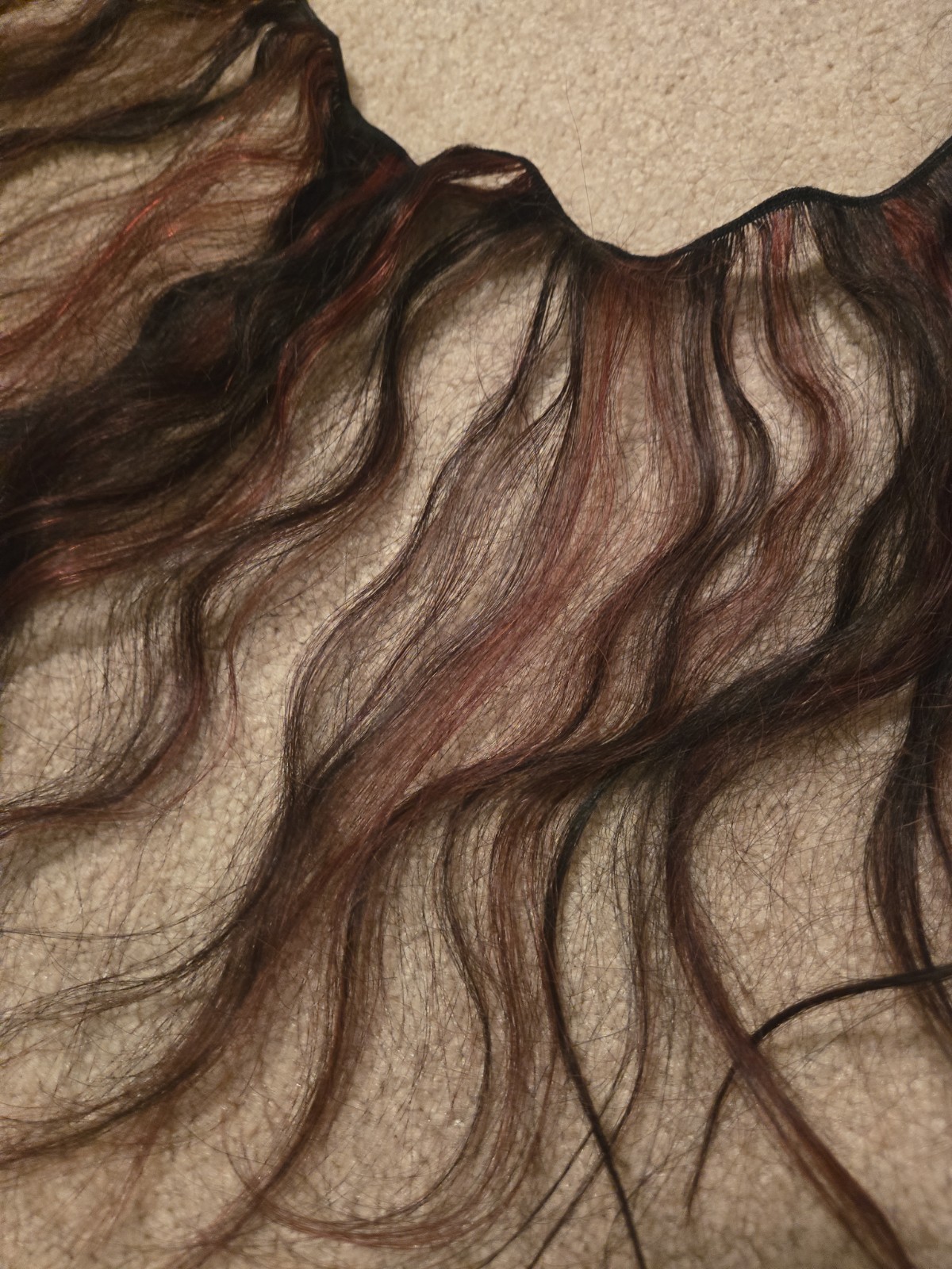 Shake ‘n Go Human Hair Extensions #1B Waivy 2 Tone Dark Brown And Reddish 80″