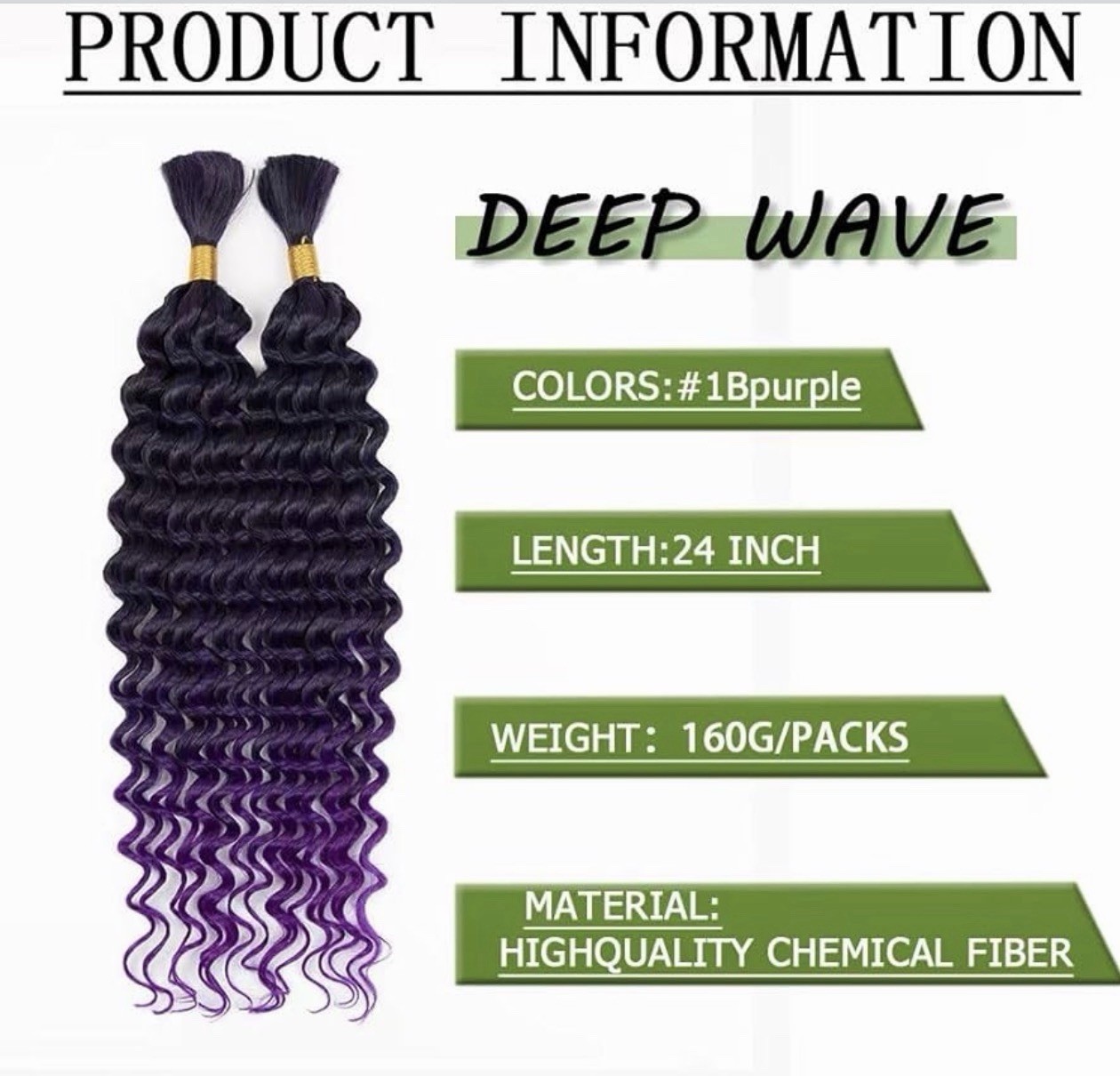Deep Wave Bulk hair for Braiding Wet and Wavy Micro Braiding Hair No Weft Faux