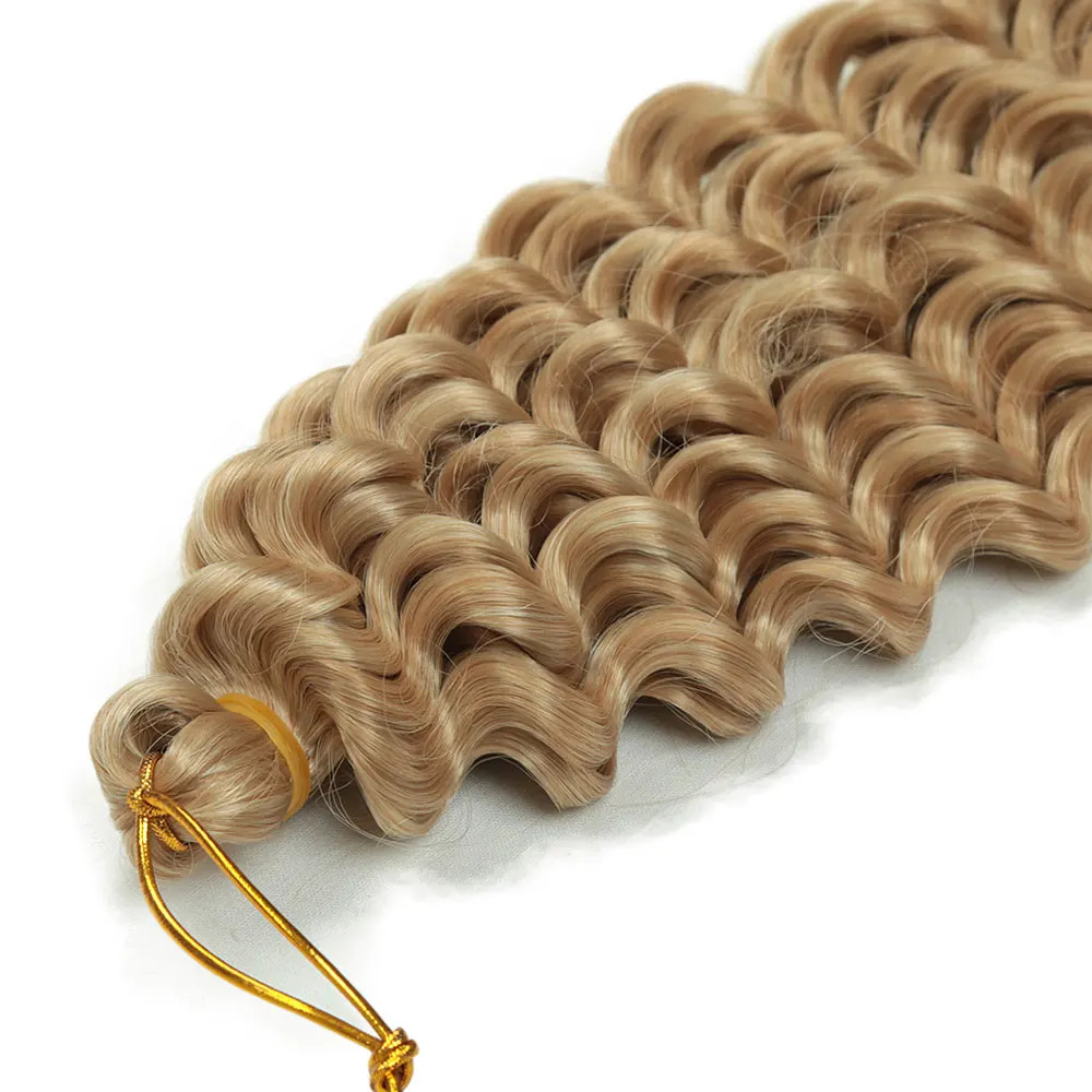 Women’s 22 Inch Soft Ombre Deep Twist Synthetic Crochet Braiding Hair Extensions