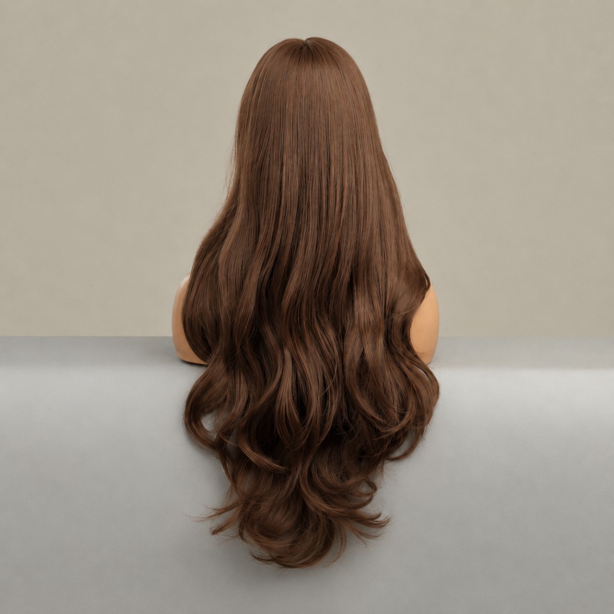 Maroon Long Wavy Heat Resistant Synthetic Hair Cosplay Wig With Bangs