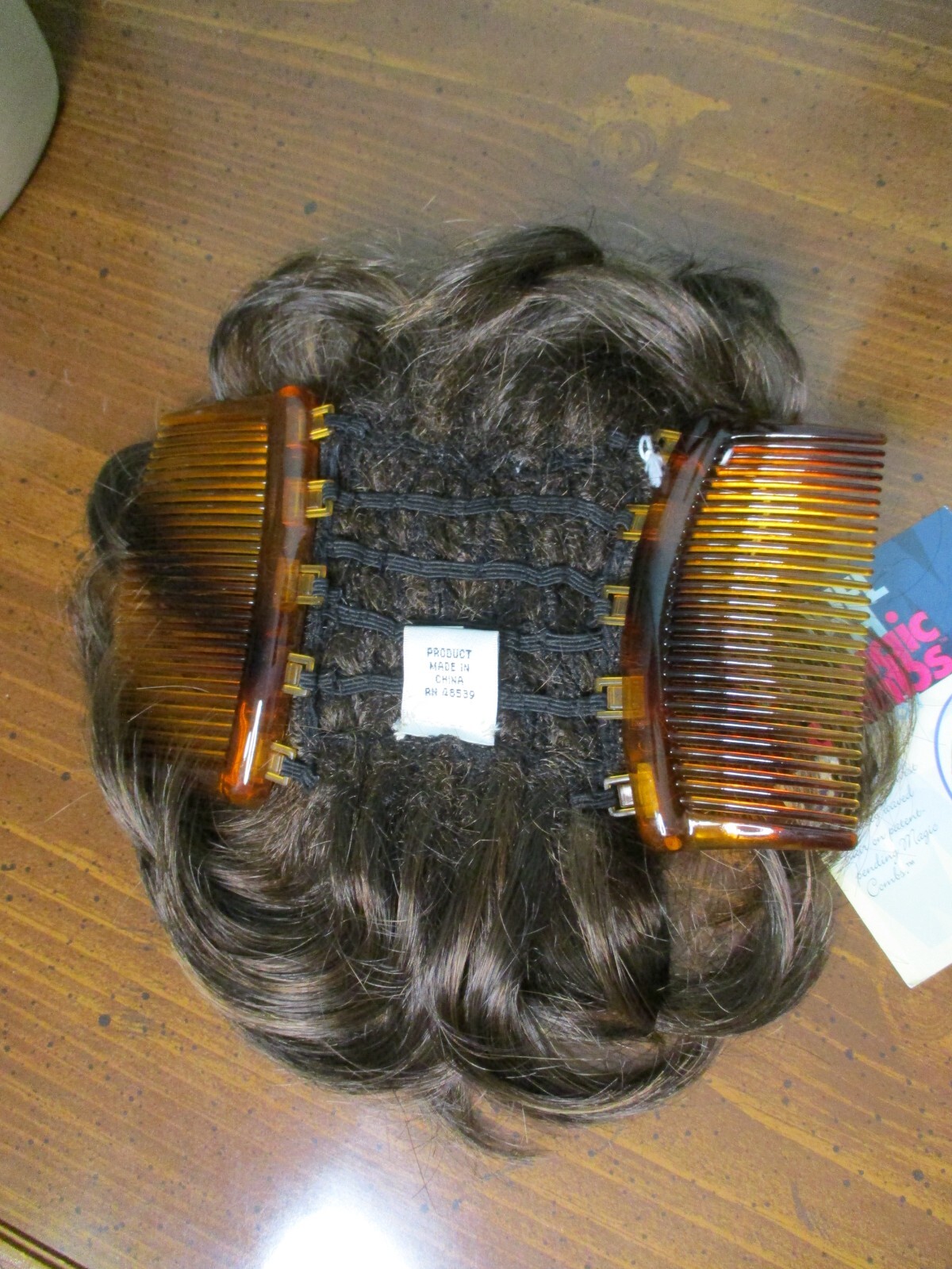 4″ dark brown mix two large comb topper WIGLET by RAQUEL WELCH / HAIR-U-WEAR