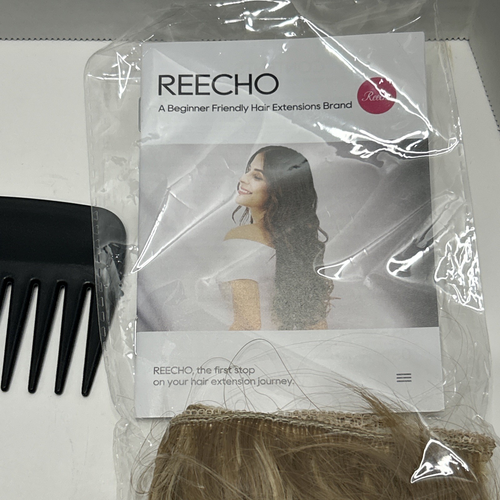 REECHO 12-28” Clip In Hair Extensions- 14LSX4PC18116H10 Blonde W/Highlights New