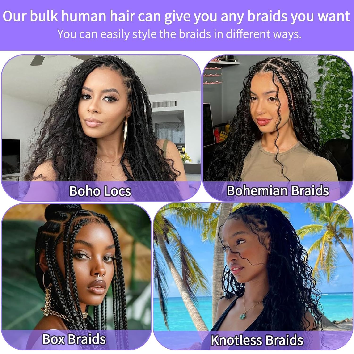 Human Braiding Hair for Boho Braids Human Hair 110