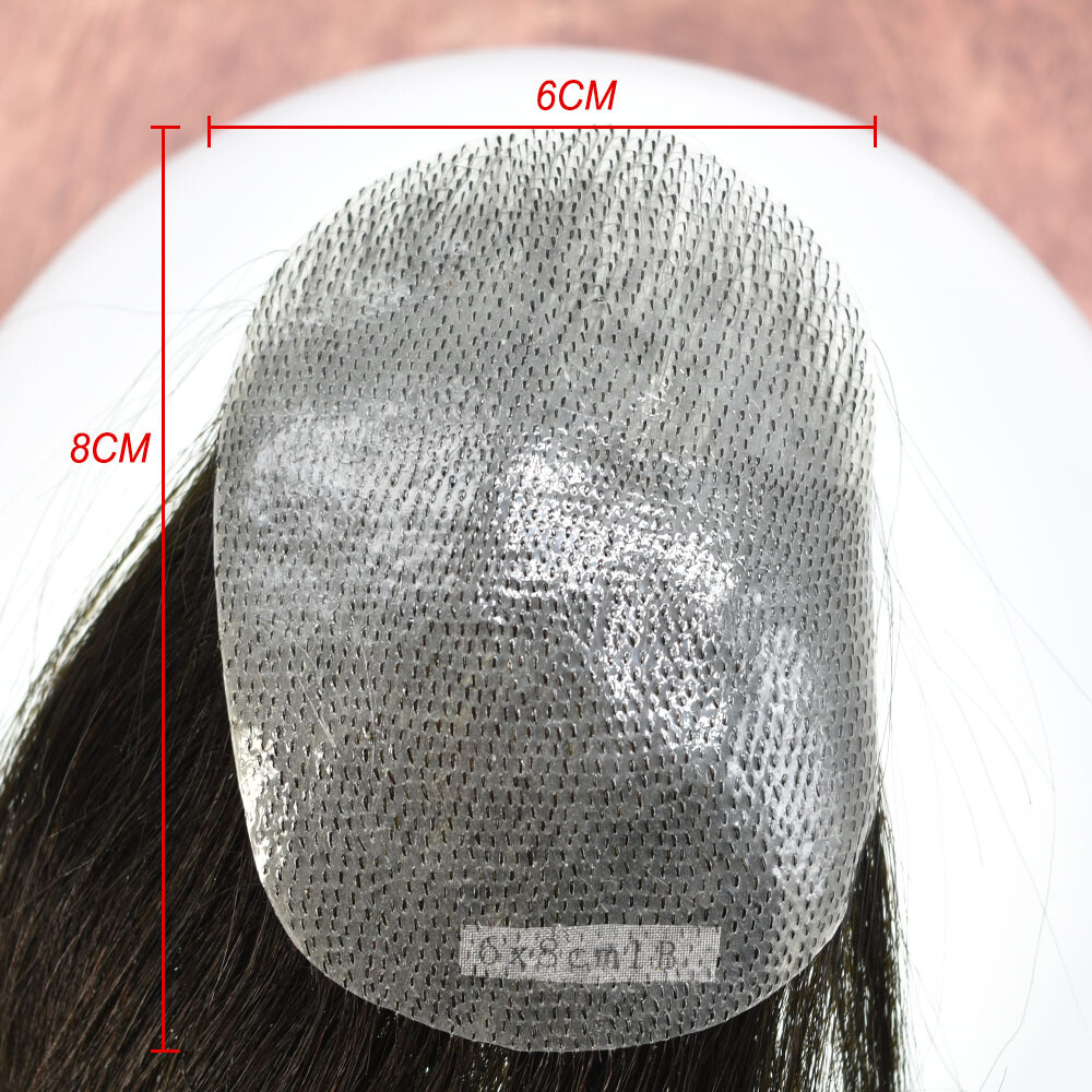 Invisible Women Topper Full Poly Human Hair Top Piece Skin Pu Toupee 6″-16″ US