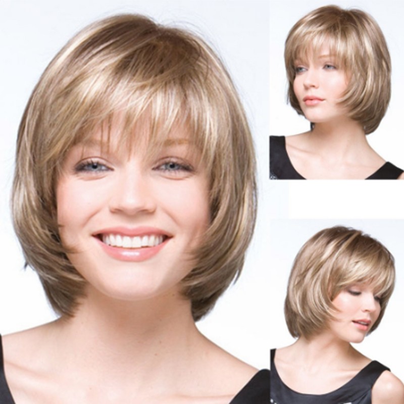 Lady 26cm Short Synthetic Wig Fashion Hairpiece Casual Party Cosplay Wear